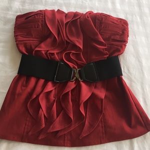 Guess halter top with belt. NWT. Medium. Red