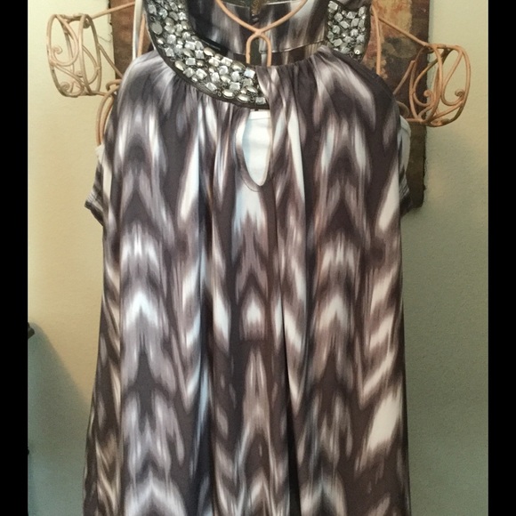SOLD IN BUNDLE! INC Tunic Top with Beaded Neckline