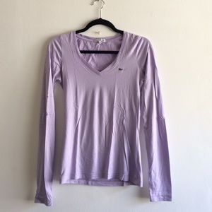 LACOSTE Lavender/purple long sleeve v-neck