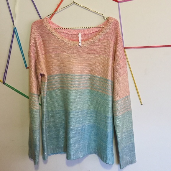 Willow & Clay ombre metallic sweater