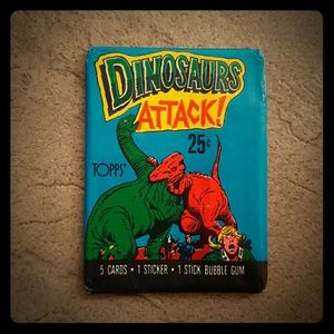 Vintage Topps Dinosaurs Attack card pack  (1988)