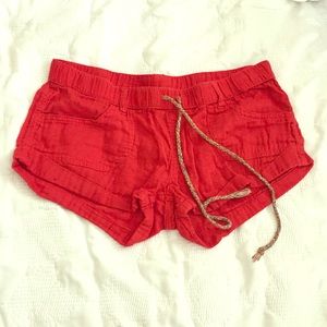 Lightweight burnt orange linen shorts!!!!