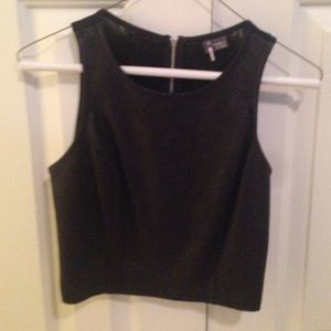 Black Leather Crop Top