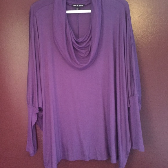 Purple cowl neck sweater