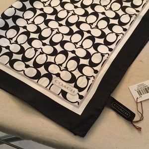Coach Logo Square Silk Scarf
