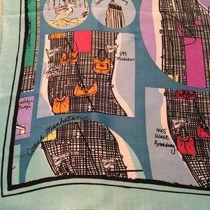 Coach Silk Manhattan Print Square Scarf