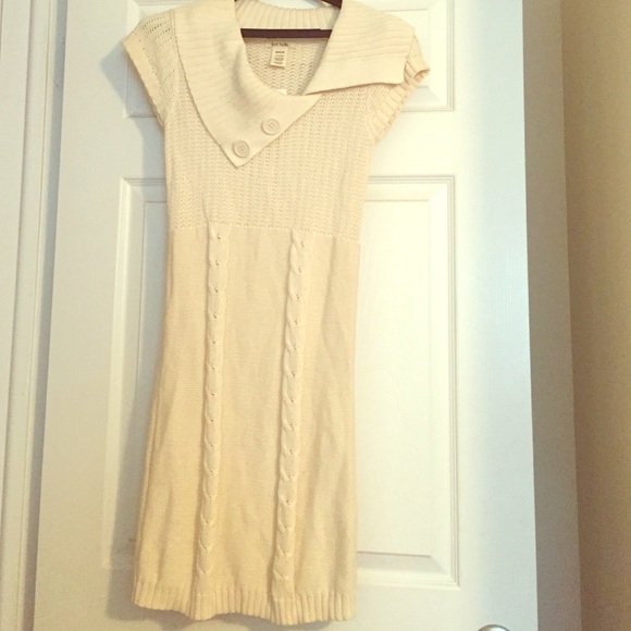 Cream sweater dress