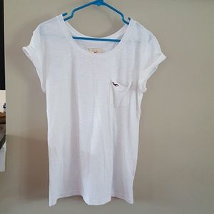 Hollister women's pocket white tee