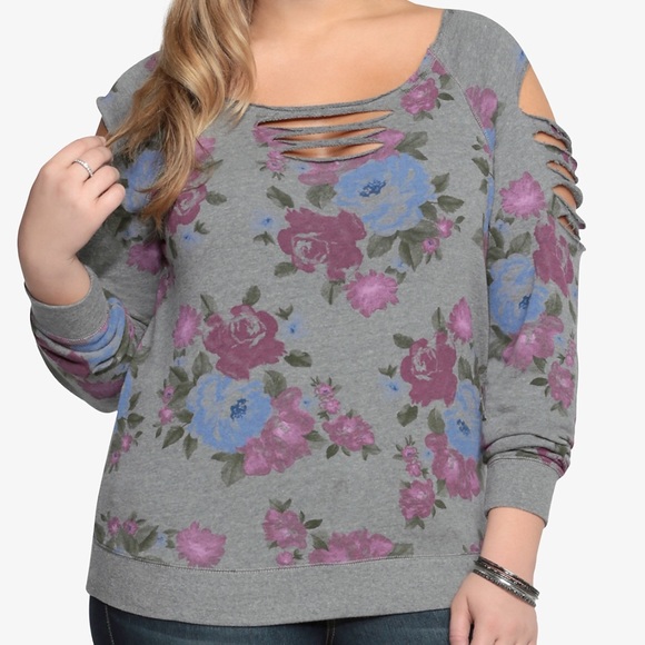 Torrid Distressed/cut sweatshirt