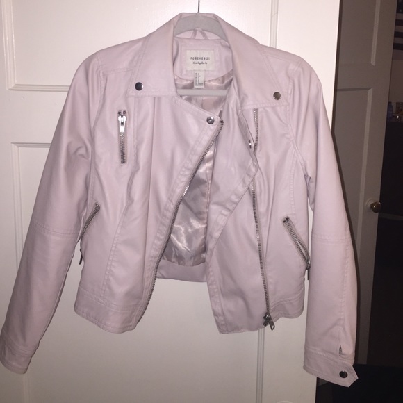 Forever 21 light pink leather jacket