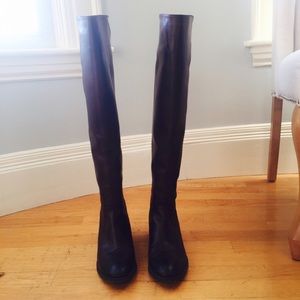 Dark Brown Leather OTK Boots