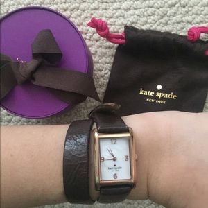 Kate Spade NewYork Cooper Leather Wrap Strap Watch