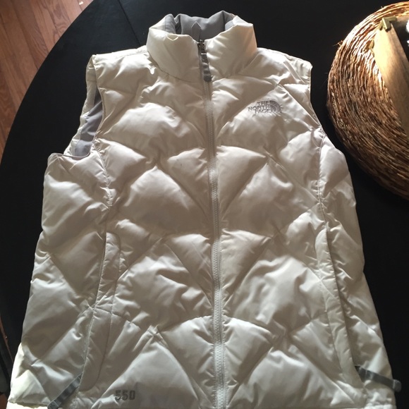 North face white puffer vest