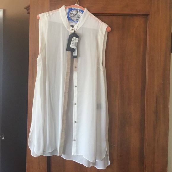 Sheer silk and lambskin sleepless top
