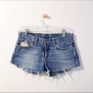 Lucky Brand Dungaree cut off denim shorts