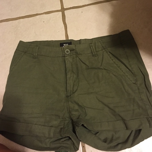 BDG army green shorts