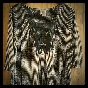 New Direction black & white top