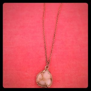 White stone gold necklace