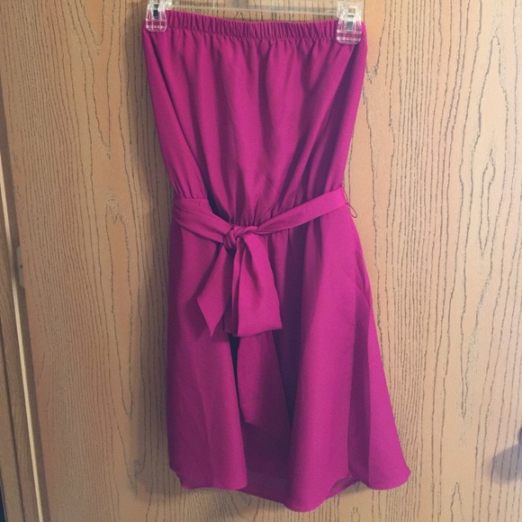 Pink strapless dress from Express