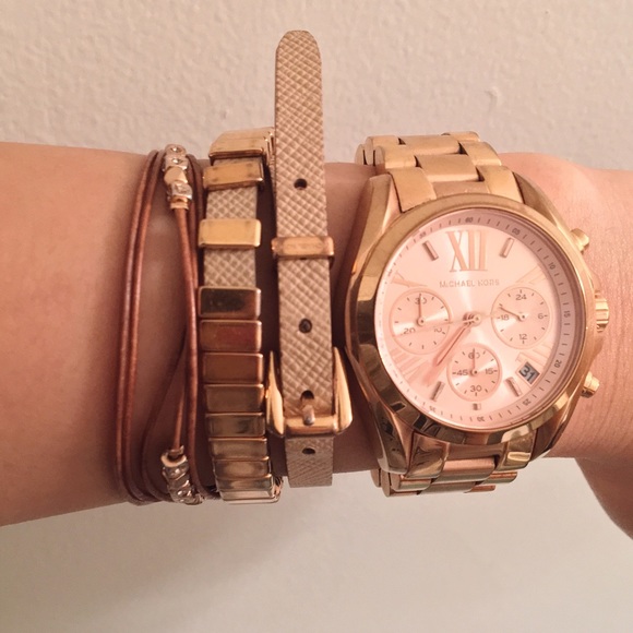 FOSSIL • Rose Gold | Leather Multi-Strand Bracelet - Picture 3 of 4