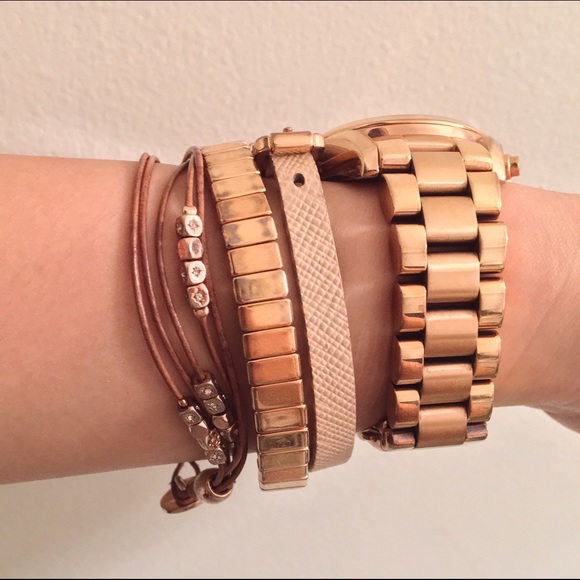 FOSSIL • Rose Gold | Leather Multi-Strand Bracelet - Picture 4 of 4