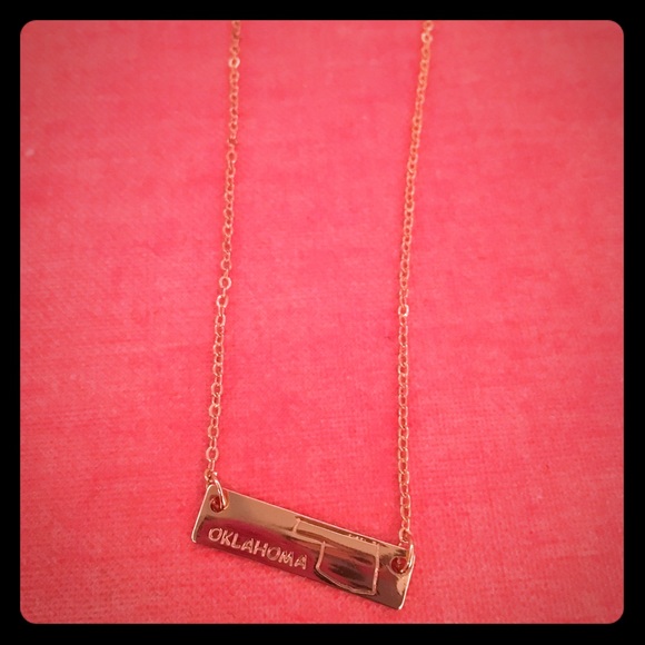 Gold bar Oklahoma necklace