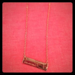 Gold bar Oklahoma necklace