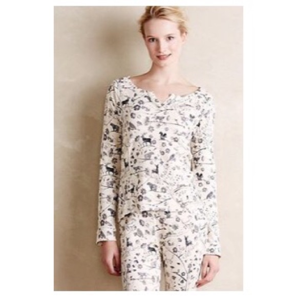 Anthropologie Deer print pajamas