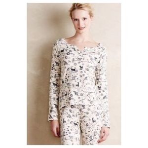 Anthropologie Deer print pajamas