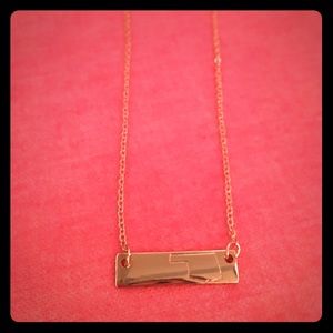 Plain gold Oklahoma bar necklace