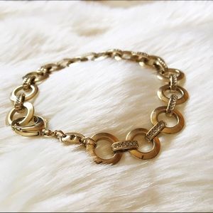 FOSSIL • Gold Circle Link Charm Bracelet