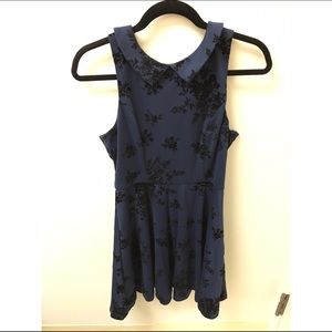 Lauren Conrad blue and black, collared dress