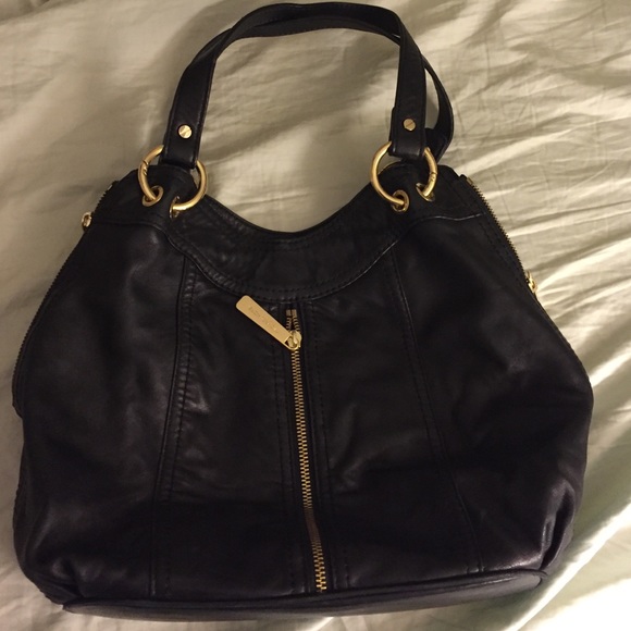 Michael Kors Black Purse with Gold Accents