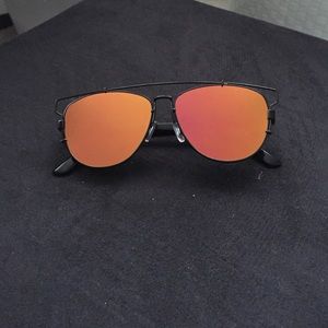 Pink/ gold mirrored sunglasses