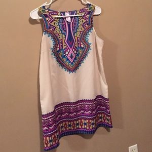 Aztec print shift dress