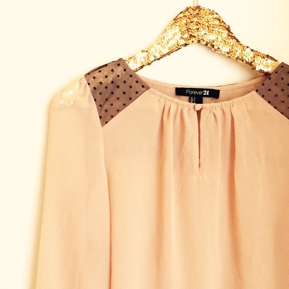 Forever 21 Sheer Peach Blouse