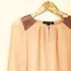 Forever 21 Sheer Peach Blouse
