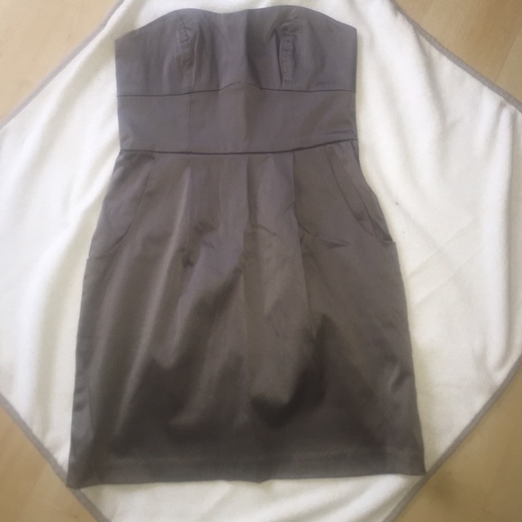 Pewter Gray Strapless Dress!!