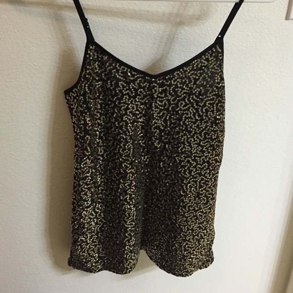 Express sequenced black tank top