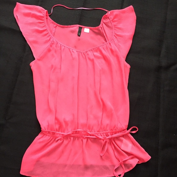 H&M Hot Pink Sheer Top