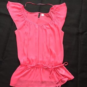 H&M Hot Pink Sheer Top