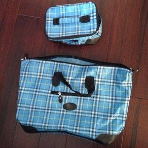 Large overnight type tote & matching makeup case!