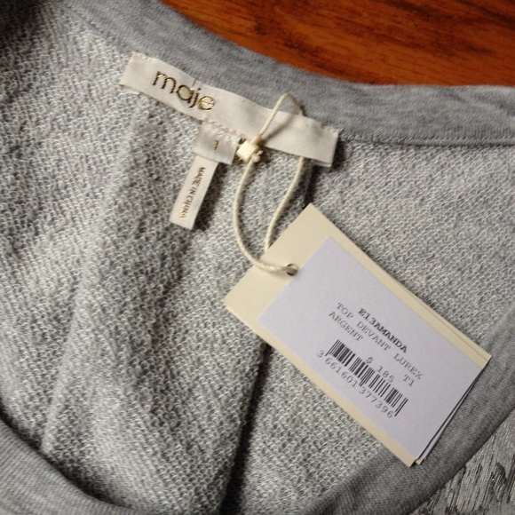 🚫 Sold! New Maje metallic knit blouse, Sz 1 - Picture 2 of 4