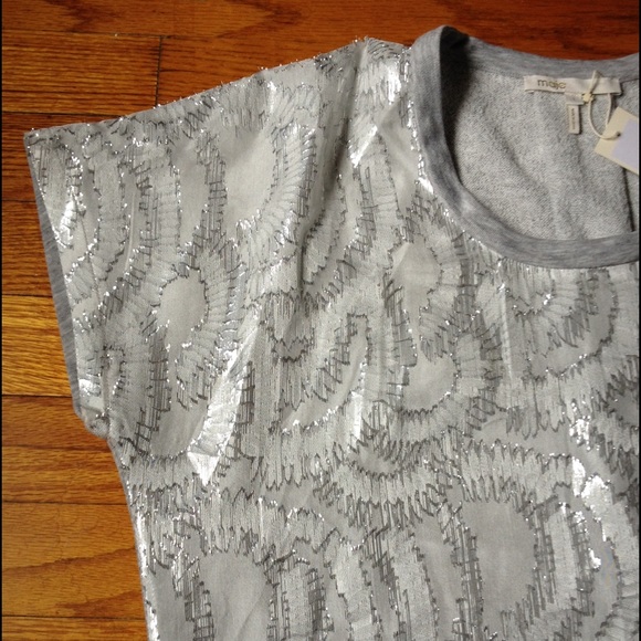 🚫 Sold! New Maje metallic knit blouse, Sz 1 - Picture 3 of 4