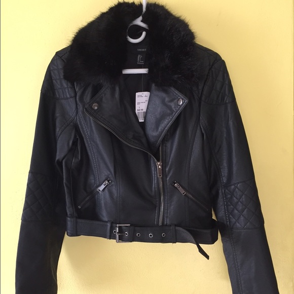 Black faux leather jacket