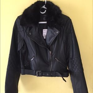 Black faux leather jacket