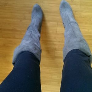 Over the knee faux suede boots