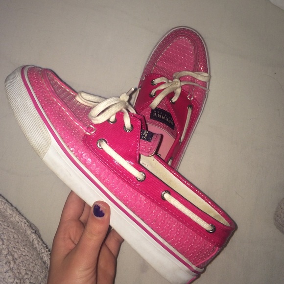 Pink Sequined Sperries!!