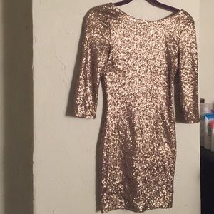 Gold sequin dress