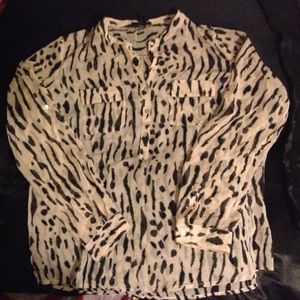 Forever 21 animal print Long sleeve blouse